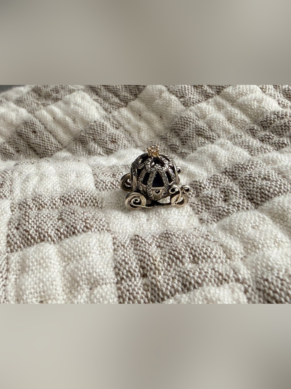 Pandora Silver and Gold Disney Carriage Charm Pendant